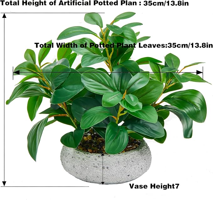 K&Y Realistic Artificial Potted Plants Olive Wild Fern Berry Decor Low Maintenance Faux Greenery Indoor Fake Plants for Home Office Bathroom Kitchen Desk Shelf (Gray Flowerpot Potted Plant)