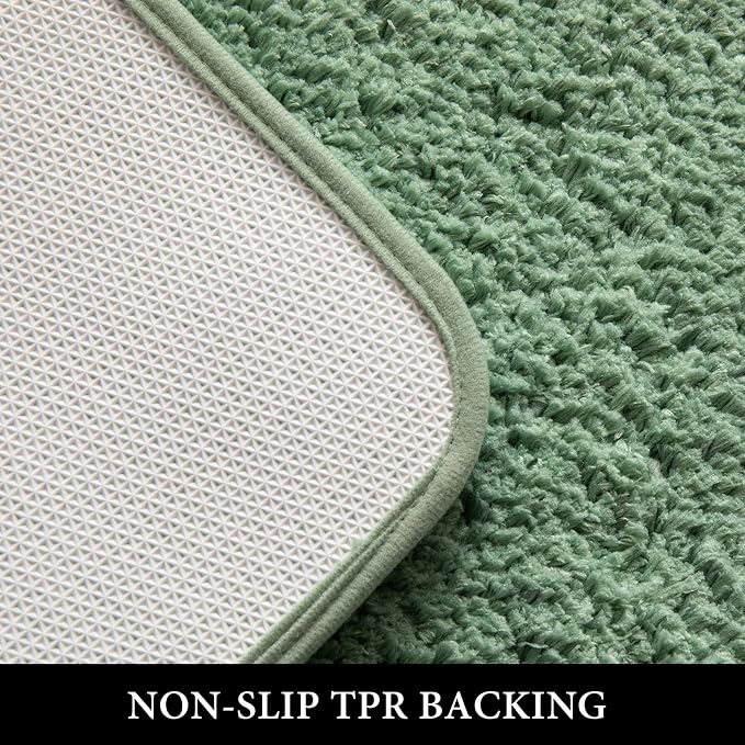 MIULEE Sage Green Bathroom Runner Rugs Soft Microfiber Bath Mat 24x60 Inch | Absorbent, Non Slip, Quick Dry, Fluffy Bath Rugs for Bathroom Floor Tub Showers, Machine Washable