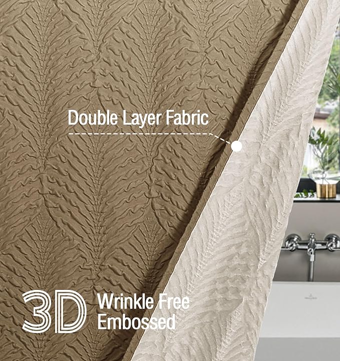 Ombre Brown Shower Curtain for Bathroom, Farmhouse Bath Curtain 72x72