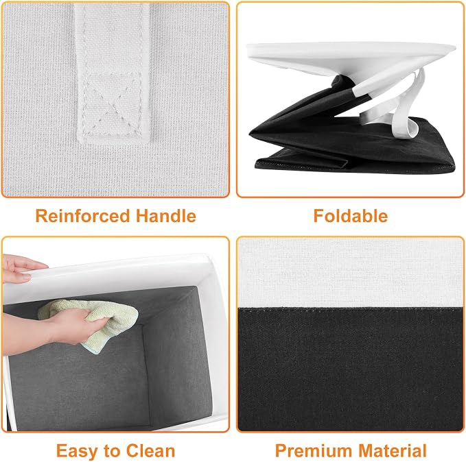 TasticTotes Laundry Basket 3-Pack, Laundry Hamper, 75L-Black | Clothes Laundry Hamper, Collapsible Laundry Basket, Freestanding laundry hamper with Handles for Home or Dorm