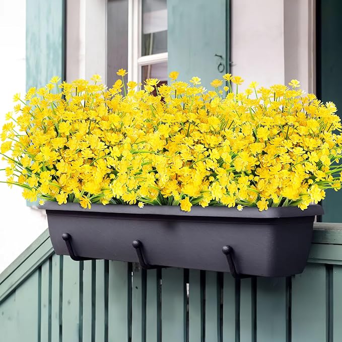 AGIRL Artificial Flowers Outdoor UV Resistant Fake Plant Garden Patio Decor | 24 Bundles,No Fade Plastic Faux Flowers for Hanging Planters front porch yard Indoor Outside,grave decorations for cemetery