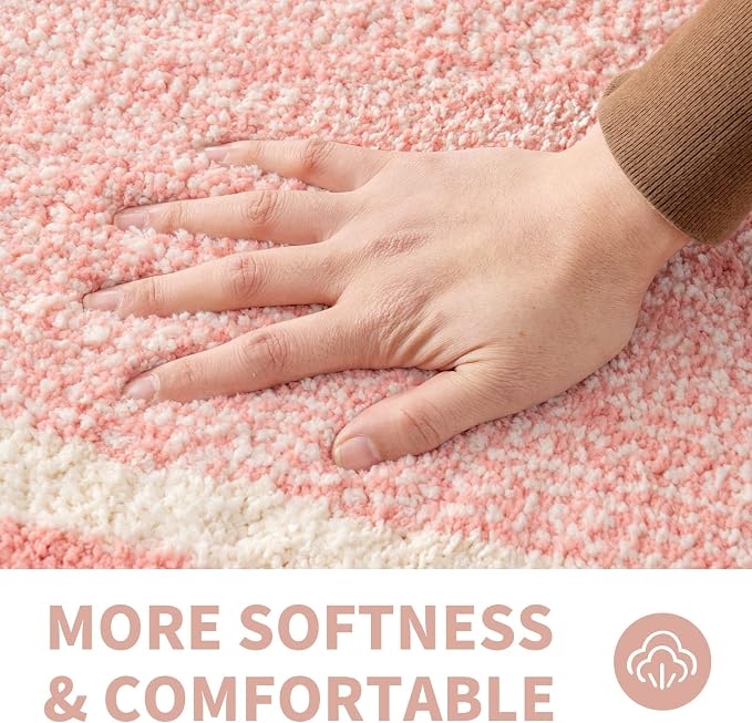 CozeCube Blossom Pink Bath Mat 24"x16" Non Slip Washable Rug | For Bathroom Non Slip, Fluffy Absorbent Microfiber Bath Mats Machine Wash, Stylish Small Aesthetic Bathroom Rugs