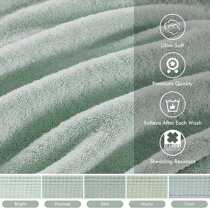 Madison Park Cotton Bath Sheet 2 Piece Oversized, 800GSM, 34" x 68" Seafoam | Long Staple, Highly Absorbent Bath Towel for Bathroom, Durable Hotel Spa Quality Quick Dry, Lint Reducing, OEKO-TEX Certified