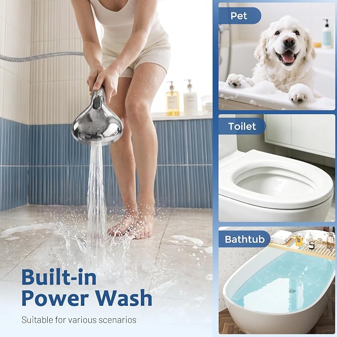 MakeFit Dual Filtered Rain Shower Head Combo, Handheld Shower Head with Adjustable Bar - Rainfall Shower Head And Showerhead with Filter for Hard Water - Removes Chlorine