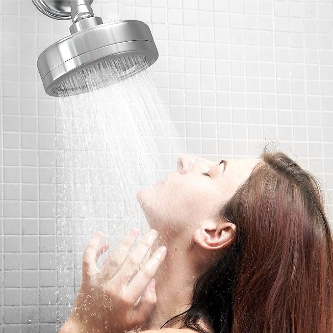 AquaHomeGroup Filtered Shower Head, Chrome, 20+3-Stage, 2 Cartridges | filtered shower head, chrome finish, 20+3-stage filtration, reduces chlorine and odor, high output, wall mounted