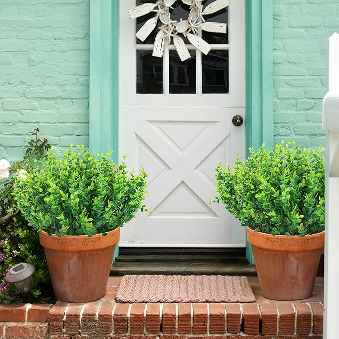 AGIRL Fake Plants,Artificial Plants for Outdoor Indoor Garden Patio Decor | 24 Bundles,No Fade Faux Plastic Greenery Stems for Hanging Porch Window Box Home Farmhouse,St Patricks Day Decoration