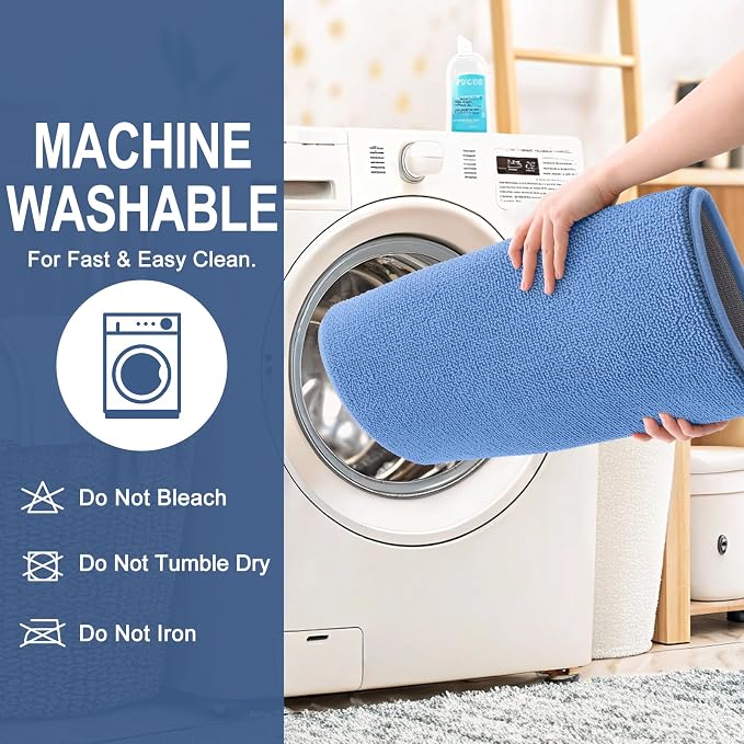 OLANLY Memory Foam Bathroom Rugs 36x24, Absorbent Bath Mat, Cornflower Blue | Soft Quick Dry Bath Rugs, Non-Slip, Machine Washable Carpet for Bathroom Floor, Tub and Shower, Home Decor Accessories