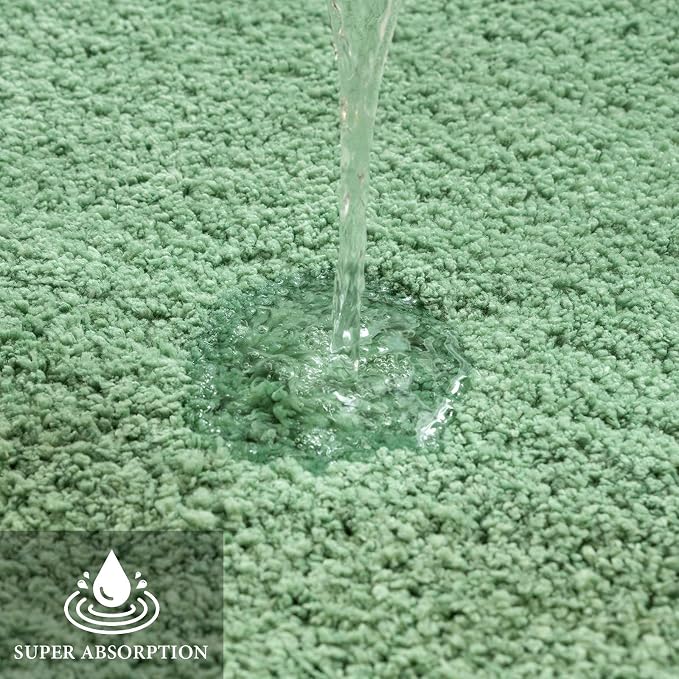 MIULEE Sage Green Large Large Bathroom Rugs Soft Microfiber Bath Mat 24x36 | Absorbent, Non Slip, Quick Dry, Fluffy Bath Rugs for Bathroom Floor Tub Showers, Machine Washable