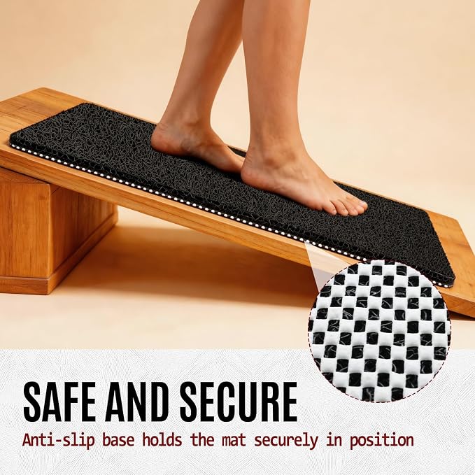 32 * 24in Shower Mat Bathtub Mat Non Slip | Bathmats Non Slip, Quick Drying Foot Scrubber Loofah Mats for Inside Shower, Tub, Bathroom, Home, Black
