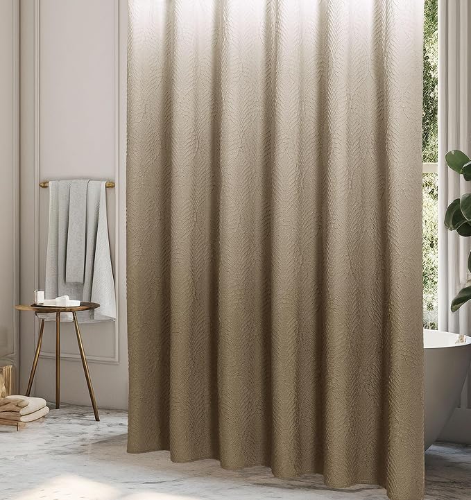 Ombre Brown Shower Curtain for Bathroom, Farmhouse Bath Curtain 72x72