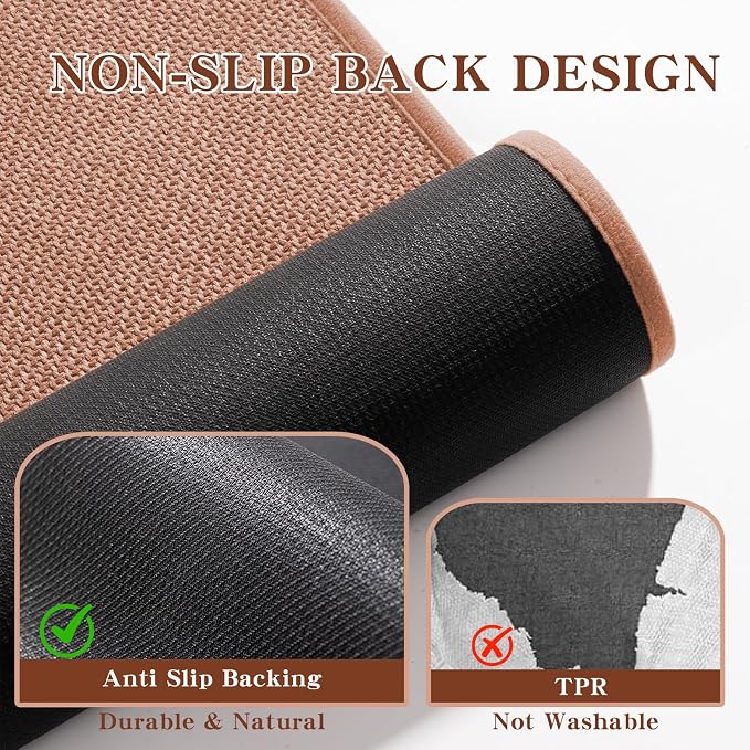 Bathroom Rugs Mat 47x17, Ultra Thin Non Slip Bath Rug Runner Quick Dry Absorbent Bath Mat for Bathroom, (Dark Pink, 47"x17")