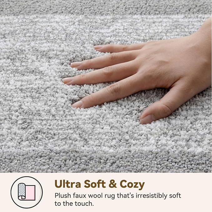 GRANNY SAYS Grey & White Bathroom Rug 16" x 24", Non-Slip Bath Mat | Ultra-soft, with durable TPR backing for reliable grip, fast water absorption, machine washable for small bathroom spaces
