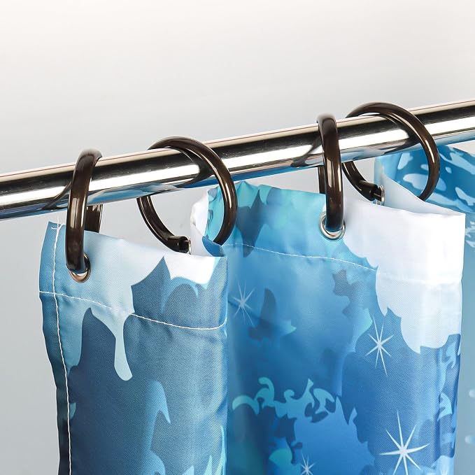 Bronze Shower Curtain Hooks Rings, 12 Pcs Circular Plastic Shower Curtain Rings for Bathroom, Plastic Shower Curtain Hooks for Shower Curtain Rod, Shower Hooks Rings for Shower Curtain