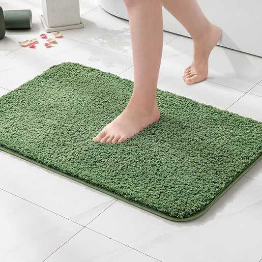 MIULEE Moss Green Large Bathroom Rugs Soft Microfiber Bath Mat 24x36 Inch | Absorbent, Non Slip, Quick Dry, Fluffy Bath Rugs for Bathroom Floor Tub Showers, Machine Washable