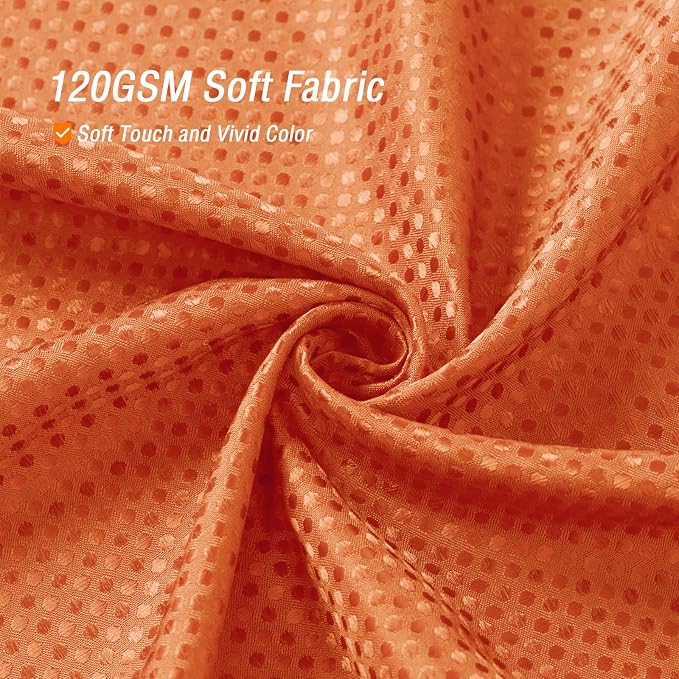 Burnt Orange Fabric Shower Curtain, 72 X 72 | Cloth-Textured Shower Curtain for Bathroom - Soft Cloth & Hotel Spa Luxury, Water Repellent, Machine Washable