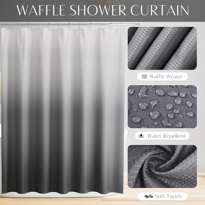 32PCS Bathroom Set Bathroom Sets with Shower Curtain and Rugs Grey Bathroom Accessories,Shower Curtain Set,Bathroom Rug Set with Bathroom Trash Can