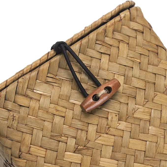 Seagrass Square Tissue Box Cover Woven Napkin Holder Decorative for Bathroom Farmhouse (Natural, 5.5 x 5.5 x 5.5 Inch)