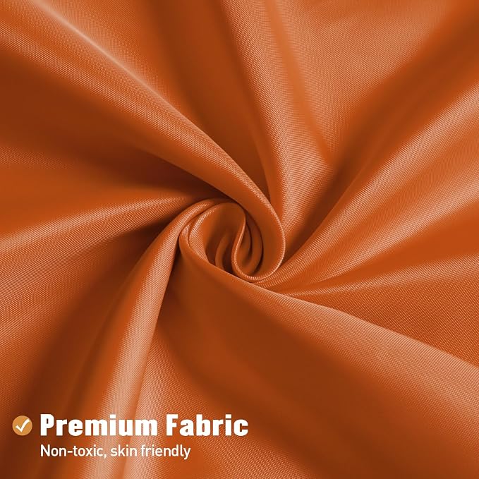 MitoVilla 2 Pack Orange Fabric Shower Curtain Liner - 72" W x 72" H, Burnt Orange Shower Curtain or Liner for Modern Neutral Hotel Bathroom Decor, Waterproof Cloth & Hotel Quality