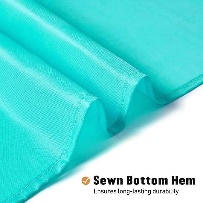 MitoVilla Teal Blue Fabric Shower Curtain Liner, Turquoise Shower Curtain or Liner for Modern Bathroom Decor, Waterproof Cloth & Hotel Quality, 72" W x 72" H