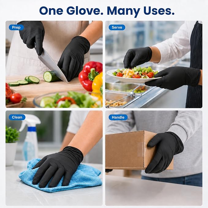ForPro Disposable Vinyl Gloves, Industrial Grade, Powder & Latex Free, Non-Sterile, Food Safe, 2.75 Mil Palm, 3.9 Mil Fingers
