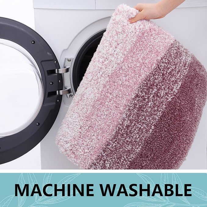 Arotive Microfiber Bathroom Rugs, Shaggy Soft Absorbent Bath Rug, 70x24 | Mauve, Rubber Backing Thick Plush Machine Washable Dry Bath Mats for Bathroom, Tub and Shower, Rectangular