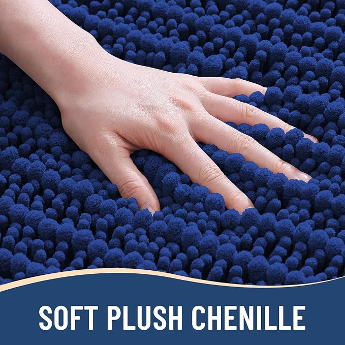Arotive Bathroom Rugs Mat 36x24, Soft Absorbent Chenille Shaggy Bath Mat | Royal Blue, Machine Wash Dry, Bath Rugs for Bathroom Floor, Tub and Shower, Home Decor Accessories