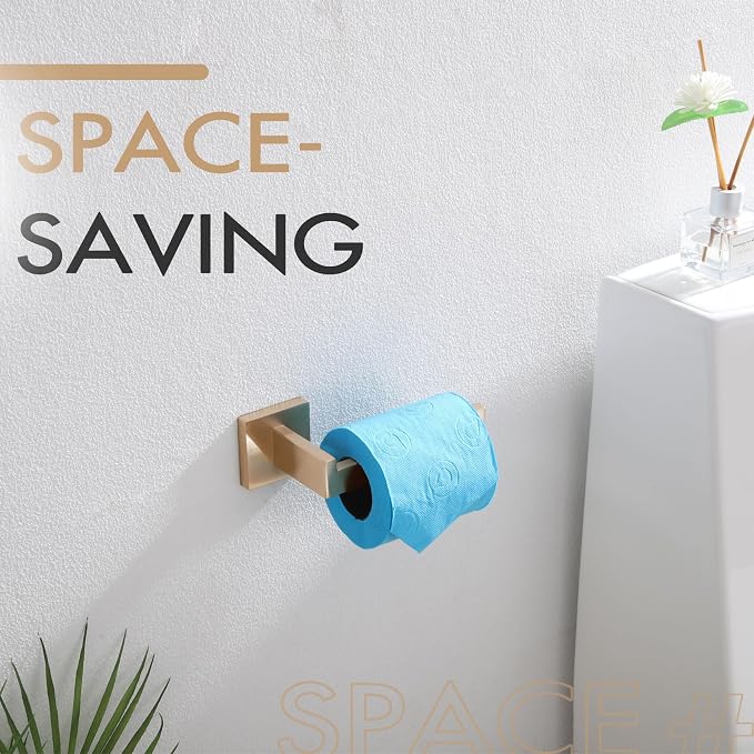 KOKOSIRI Toilet Paper Holders Wall Mounted Toilet Roll Holder for Bathrooms Hardware Washroom, Champagne Bronze Stainless Steel B2003CPG