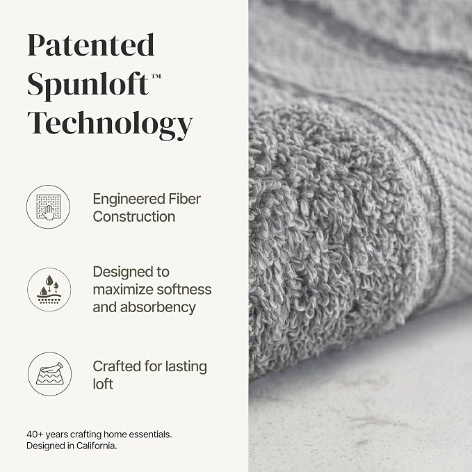 Modern Threads 4-Pack SpunLoft Bath Sheet, 35x66, Charcoal