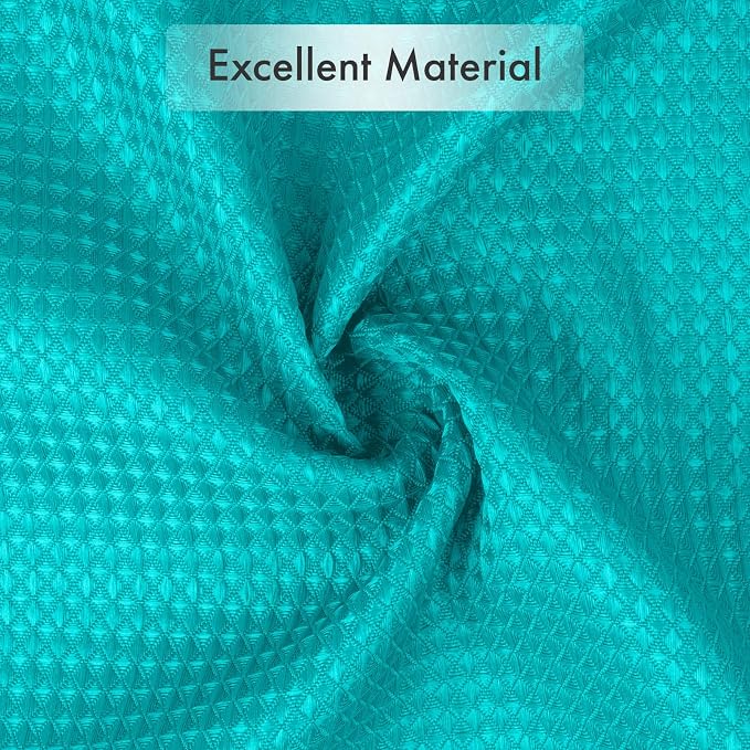 AmazerBath Teal Shower Curtain Waffle Textured, Turquoise Shower Curtains for Bathroom, Thick Fabric Heavy Duty 240GSM, Hotel Quality Bathroom Shower Curtains, Premium Polyester, 72 x 72 Inches
