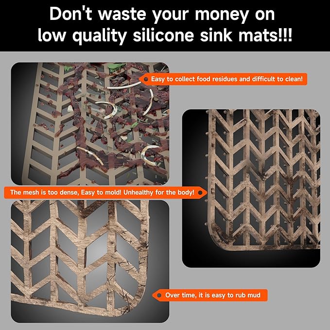 Sink Protectors for Kitchen Sink 26-1/8" x 14-1/8" with 1PCS Sink Strainer | Rust Resistant Stainless Steel Kitchen Sink Grid and Sink Protectors, Sink Rack for Bottom of Sink with Sink Strainers