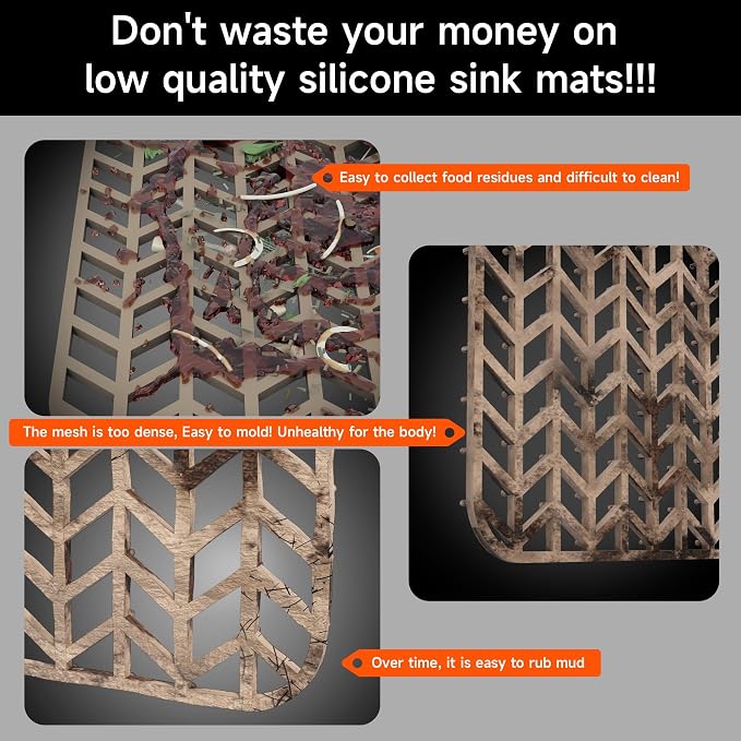 Sink Protectors for Kitchen Sink 28-3/8" x 14-3/16" | Rust Resistant Stainless Steel Kitchen Sink Grid and Sink Protectors, Sink Rack for Bottom of Sink with Sink Strainers