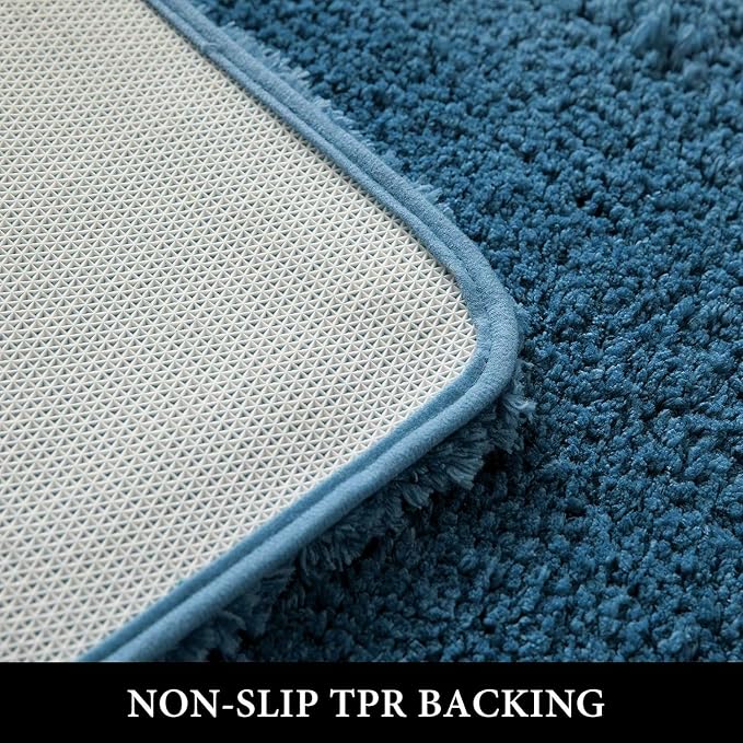 MIULEE Peacock Toilet Bathroom Rug U-Shaped Microfiber Bath Mat 20x20 Inch | Absorbent, Non Slip, Quick Dry, Fluffy Bath Rugs for Bathroom Floor Tub Showers, Machine Washable