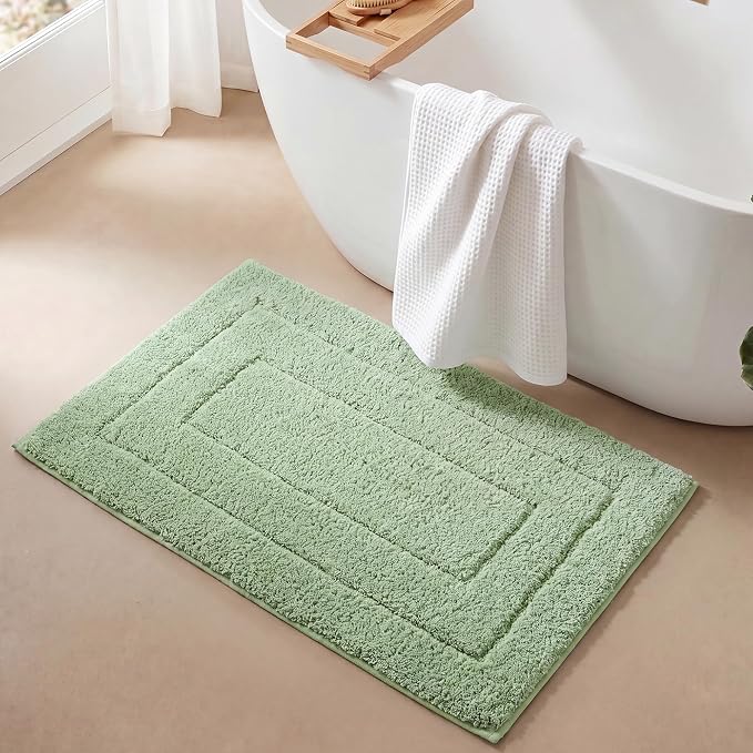 GRANNY SAYS Sage Green Bathroom Rug 20" x 32", Non-Slip Bath Mat | Ultra-soft, durable TPR backing for reliable grip, fast water absorption, machine washable for Vanity, Shower, Tub
