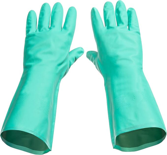 Best Nitrile Rubber Cleaning, Household, Dishwashing Gloves, Latex Free, Vinyl Free, Reusable not Disposable, Extra Extra Large XXL (1 Pair)