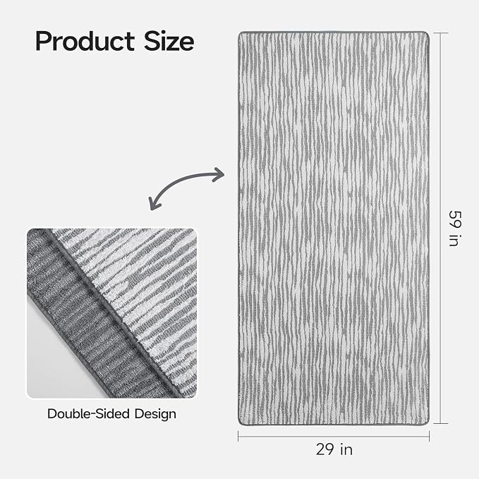 REDKISS 2 Pack Gray Bath Towels Set, 100% Cotton Double-Sided Design | Ultra Soft, Super Absorbent, Quick Dry Bathroom Towels for Bathroom, Gym, Spa, Pool, Hotel & Family Use, 29 x 59 Inches