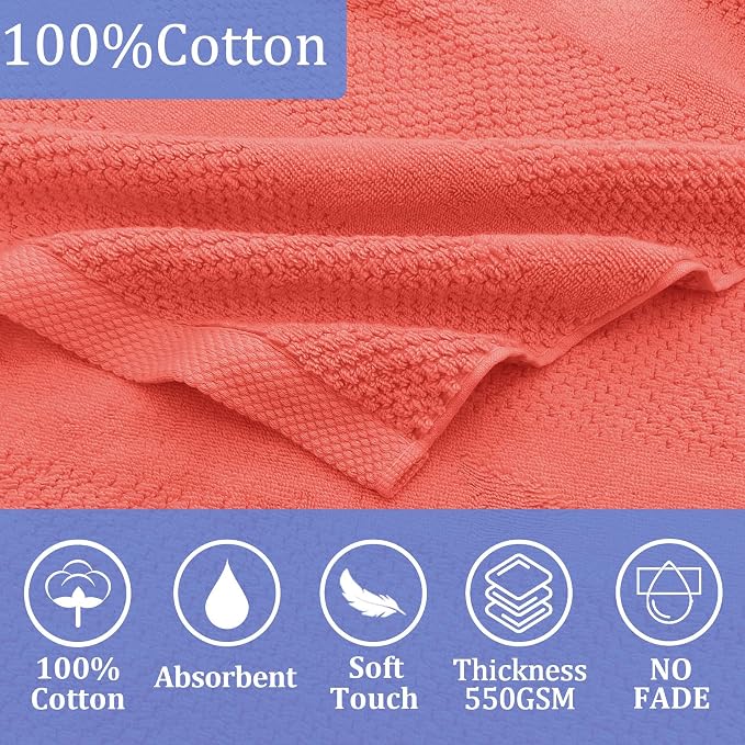 VOOVA & MOVAS Kids Hooded Bath Towel, 6-10 Years, 100% Cotton,Pink Waffle | Soft Waffle Texture, Heavy Density Fabric, Suitable for Bath, Pool, Swim and Beach