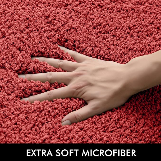 MIULEE Coral Large Bathroom Rugs Soft Microfiber Bath Mat 24x36 Inch | Absorbent, Non Slip, Quick Dry, Fluffy Bath Rugs for Bathroom Floor Tub Showers, Machine Washable