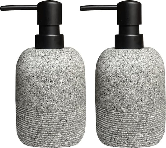 2pcs/Set Grey Soap Lotion Dispenser with A Spare Pump,Liquid Hand Soap Dispenser Sets for Bathroom Countertop, Soap Dispenser for Kitchen.