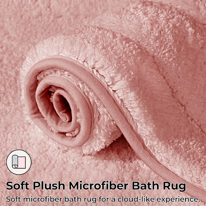 GRANNY SAYS Pink Bathroom Rug 24" x 36", Non-Slip Microfiber Bath Mat | Ultra-soft, durable TPR backing for reliable grip, fast water absorption, machine washable for Vanity, Shower, Tub