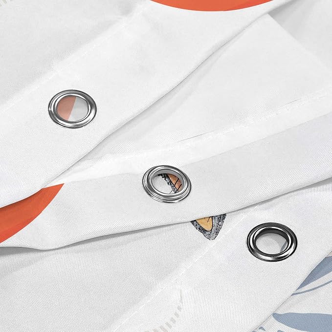 Accnicc Funny Black Cat Eating Fish Shower Curtain for Bathroom 72X72 Inch | Fun Cool Cat Shower Curtains, Japanese Ocean Wave Kids Bath Curtain Decor, Water-Resistant Washable Polyester Fabric