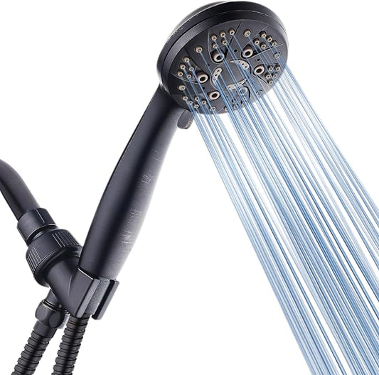 AquaDance High Pressure Luxury 6-mode Spiral Ergonomic Handheld Shower Head | Anti-clog Jets, Premium Stainless Steel Hose & Adjustable Bracket for the Ultimate Shower Spa Experience! / Bronze