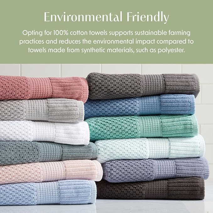 100% Cotton 6 Piece Bath Towel Set | Grey Towels | Oeko‑TEX Standard 100 | Soft & Absorbent, Quick‑Dry | Trinity Collection - Charcoal