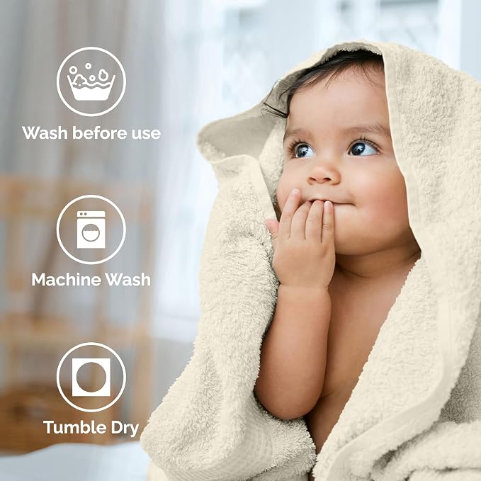 Martex Easy Living Everyday 6-Piece Bathroom Towel Set, Ivory | 2 Bath Towels, 2 Hand Towels, 2 Wash Cloths, 100% Cotton, Soft, Quick-Dry