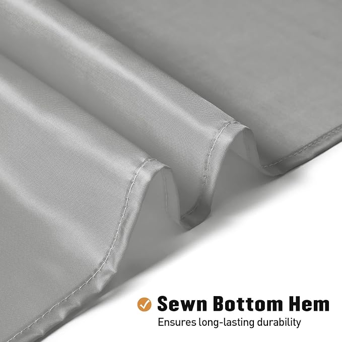 MitoVilla Small Stall Shower Curtain Liner, 36 x 72 Inches Fabric Stall Shower Curtain Liner, Washable & Water Repellent, Hotel Quality, Grey