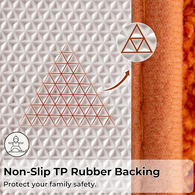 GRANNY SAYS Orange Bathroom Rug 16" x 24", Non-Slip Microfiber Bath Mat | Ultra-soft, with durable TPR backing for reliable grip, fast water absorption, machine washable for small bathroom spaces