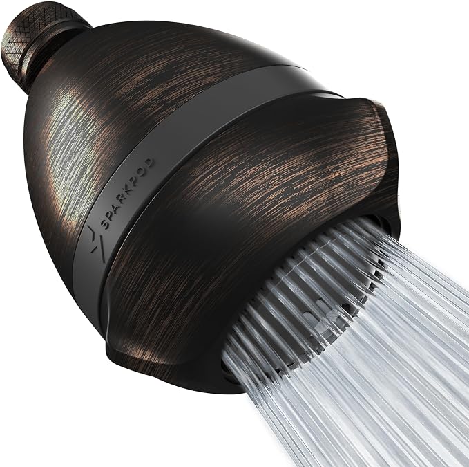 SparkPod High Pressure Shower Head, 3 Inch Fixed Showerhead, Oil-Rubbed Bronze