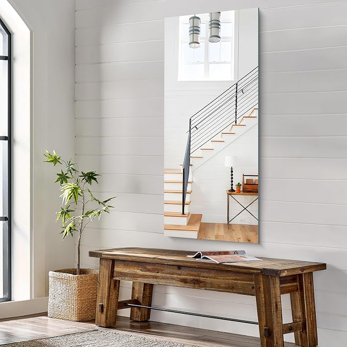 KOCUUY Frameless Mirror, 20x48 Inch Bathroom Mirrors for Over Sink, Large Rectangle Unframed Wall Mirror with Polished Edge, Upgraded 3mm Tempered Glass, Horizontally or Vertically