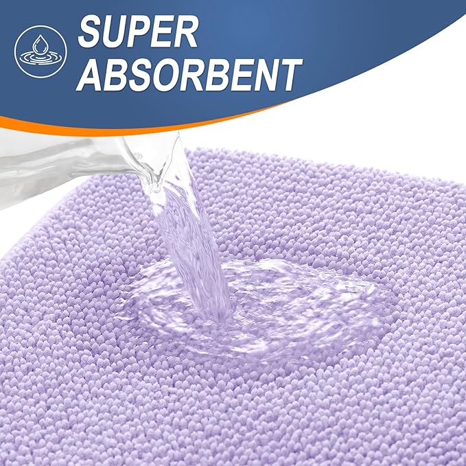 OLANLY Memory Foam Bathroom Toilet Rugs U-Shaped 24x20,Soft Mat, Lavender | Quick Dry Bath Rugs, Non-Slip, Machine Washable Absorbent Carpet for Bathroom Floor, Tub and Shower, Home Decor Accessories
