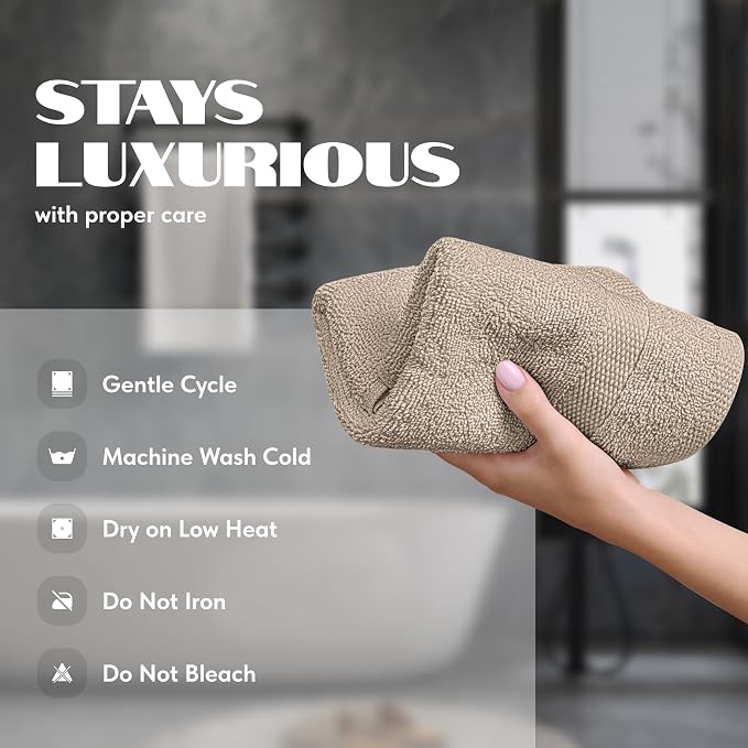 White Classic Wealuxe Taupe Hand Towels for Bathroom [12 Pack] Cotton Hand Towel Bulk for Gym, Kitchen and Spa, 16x27 Inches Soft Highly Absorbent Quick Dry Terry Salon Towels