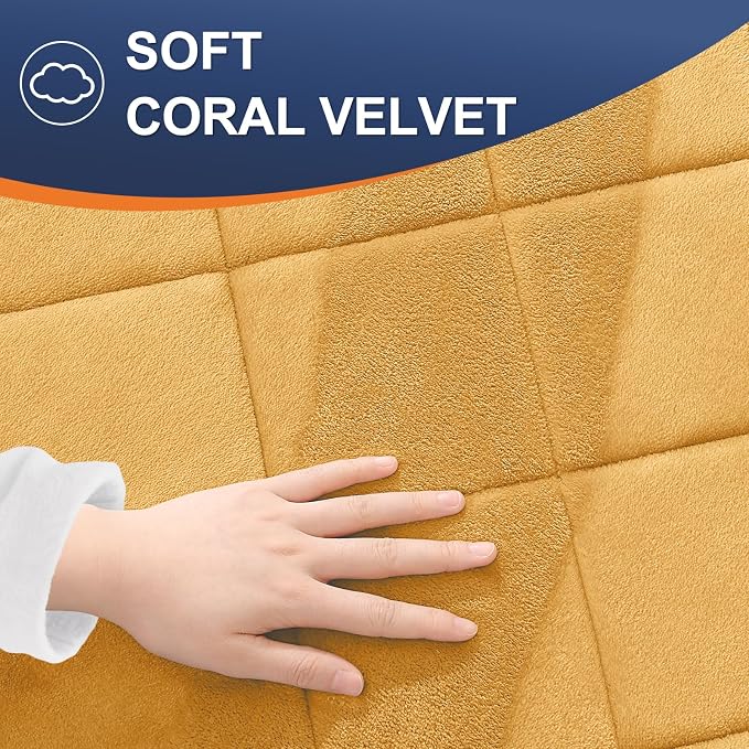 OLANLY Memory Foam Bath Mat 44x24, Ultra Soft and Absorbent Bathroom Rugs | Yellow, Quick Dry, Machine Washable Shower Bath Rugs, Comfortable Bath Carpet for Bathroom Floor, Tub and Shower